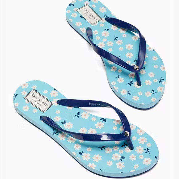 kate spade Shoes - Kate Spade Blue and White Floral Daisy Fiji Sandals